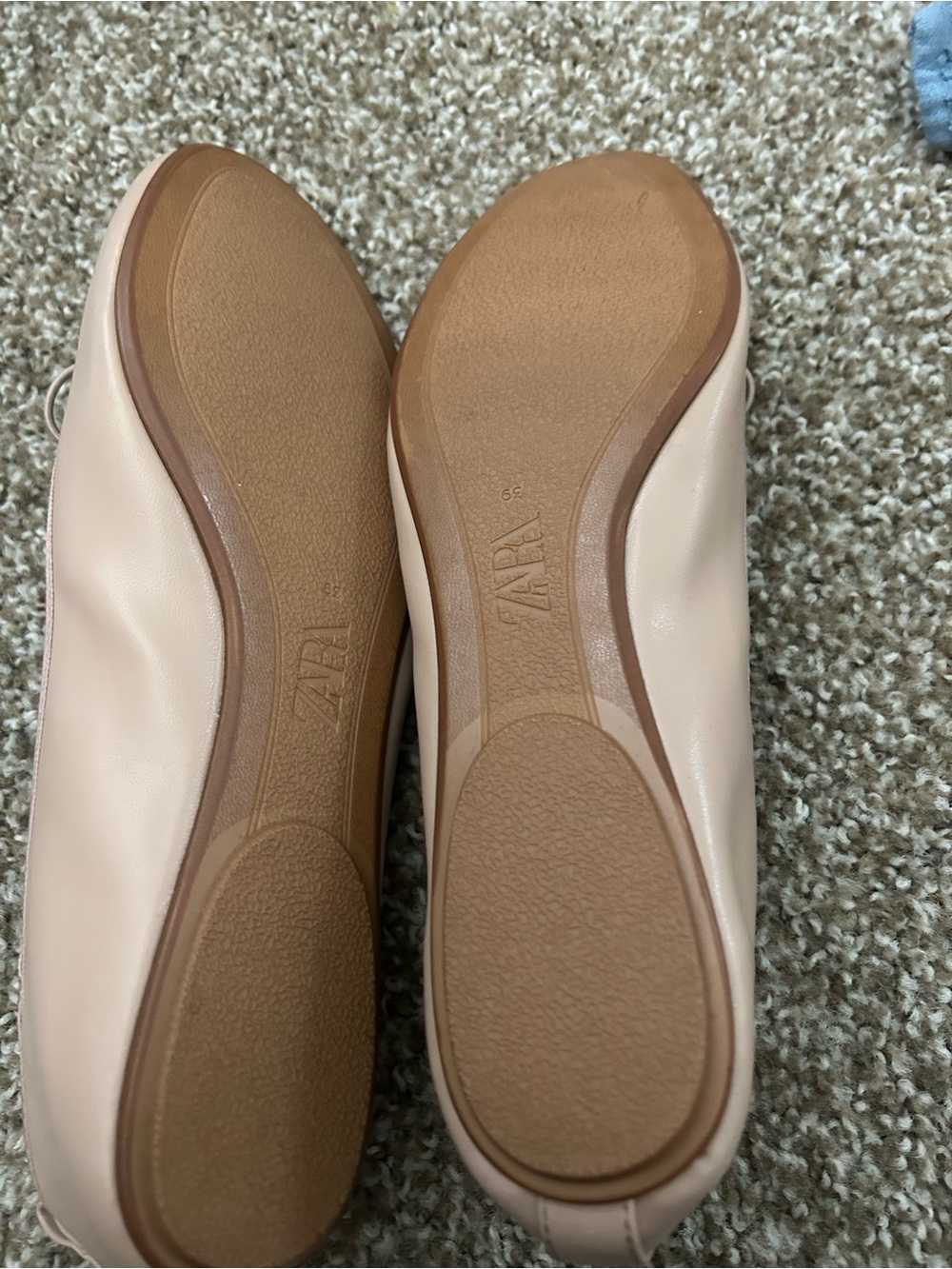 Zara Nude Bow Ballet Flats - Picture 2 of 2